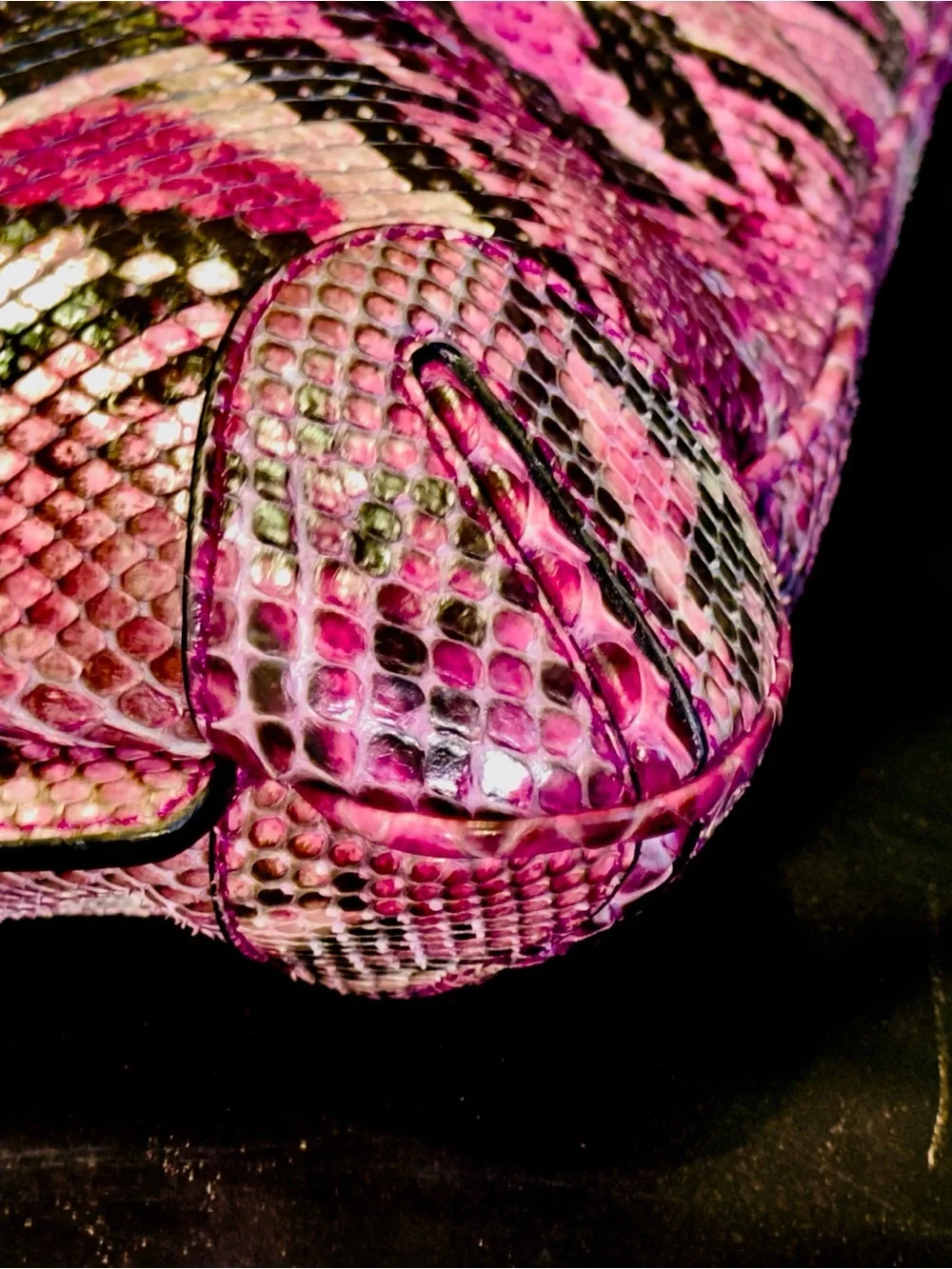 Michael Kors Collection — Large Skorpios Python Satchel Multicolor Pink Genuine